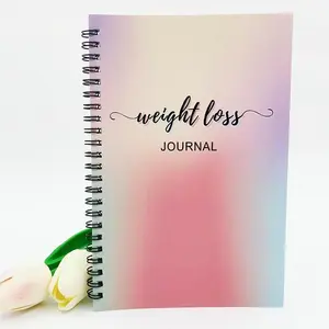 Weight Loss Journal Notebook, Spiral Bound Fitness & Diet Tracker, Gradient Cover, Record Meals, Workouts, Weight Progress, Goals