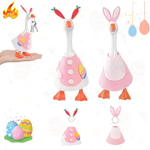2Pcs Adorable Desk Goose Easter Outfit for 7-Inch Magnetic Desk Goose, Cute Pink Bunny Costume, Spring Holiday Dress-Up Clothes for Desktop Goose Decor,Perfect Easter Gift