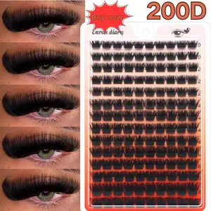 140pcs 200D DDCurl Individual False Eyelashes, Eyelash Extensions, High Volume Lash Book, Beginner-Friendly, Soft & Fluffy, Creates Natural Look, Easy DIY Segmented False Lashes, Long-Lasting & Dense, Lash Book For Carrying, Eyelash Set