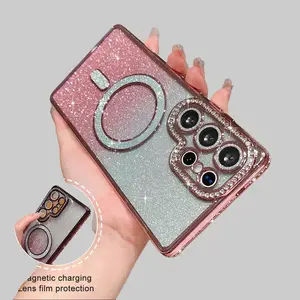 For Samsung Galaxy S25 Ultra Plus S24 S23 Shockproof Glitter Magnetic Bling Case Smartphone Protective#MothersDayGift #GiftsForHer