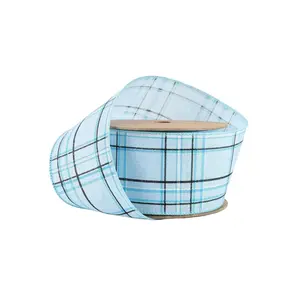 2 1/2" Wired Ribbon | Blue/Spring Plaid | 10 Yard Roll