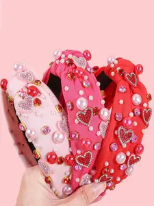 1 Piece Women's Valentine's Day Rhinestone Faux Pearl Headband, Exquisite Hair Accessory, Perfect Gift for Friends and Family, Suitable for Elegant Occasions and Daily Use