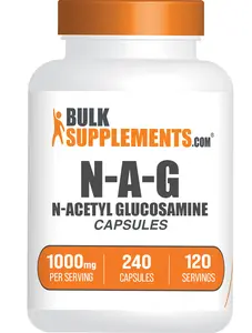 BulkSupplements N-Acetyl L-Glutamine Capsules - NAG, Gluten Free, 1000mg per Serving (240 Capsules - 120 Servings) Glucosamine Chondroitin