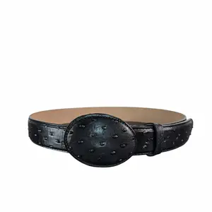 Round Style Western Black Belt/ Black Rodeo Belt