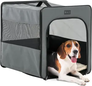 PETSFIT Collapsible Dog Travel Crate Upgrade Zipper and Strengthen
