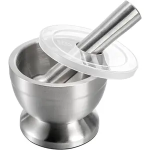 Mortar and Pestle Sets 18/8 Brushed Stainless Steel    Molcajete  Bowl
