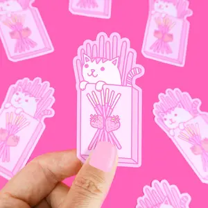 Turtle's Soup Pocky Cat Sweet Kitty Laptop Decal Vinyl Sticker Waterproof Dishwasher Safe Decor Decorative