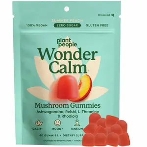 WonderCalm Mushroom Gummies by Plant People - Zero Sugar, All Natural Mood & Stress Relief Gummy Supplement