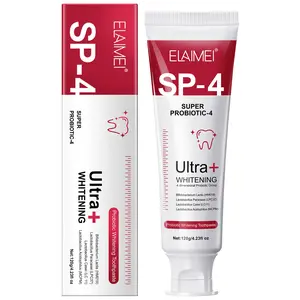 Elaimei Sp-4 Probiotic Whitening Oral Care Brightening Toothpaste 120g, Contains 4 Types of Probiotics, Fluoride-Free, Brighten Teeth, Mint Flavor Fresh Breath