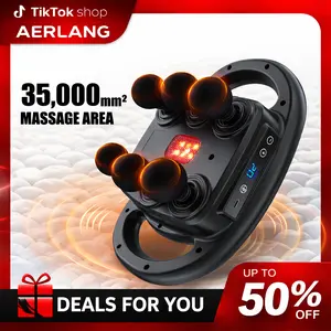 AERLANG Massage Gun Deep Tissue Muscle Massager with 6 Heads, Adjustable 9 Levels & 4 Modes for Pain Relief, Quiet Motor, Portable Handheld Massager for Athletes, Christmas Gifts for Him Her Dad Mom