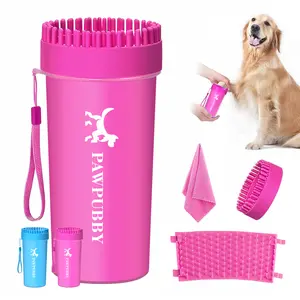 PAWPUBBY Dog Paw Cleaner and Grooming Brush with Soft Silicone Bristles – Ideal for All Breeds Outdoor Clean Brush For Clean the Dog Paw with BrushSummervibes,Petlovers