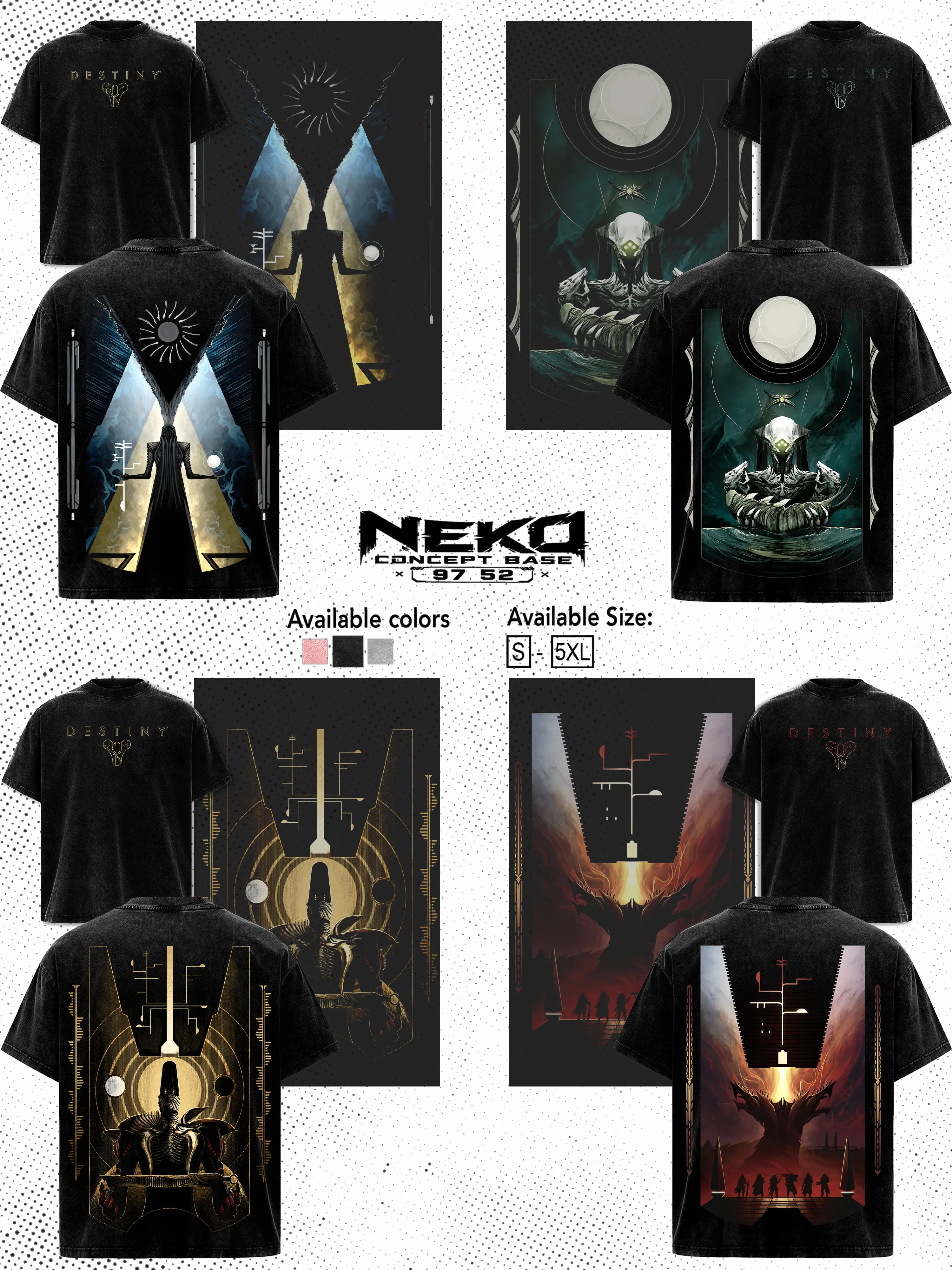 [COLLECTION] Destiny 2 Shirt Raid Boss Hive Gods Art Vintage Acid Washed Oversize T-Shirt Gothic Tank Top Graphic Tee Y2K Clothing Summer Men Clothes Outfits Unisex Video Game Clothes Gift For Him Her Apparel For Men FPS Gamer Merch