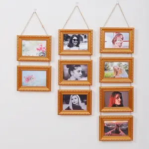 European Wall Hanging Photo Frame, Wall Gallery Frames, Holds Multiple 4x6 Inch Photos, Perfect for Living Room Gallery, Bedroom, Party Art Decor Gift