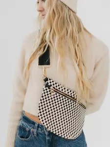 The Westlyn Woven Bum Bag Checkered Black cross body