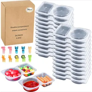 20 Pcs reusable snack containers with Lids, snack containers for kids adults10 Forks, snack pack containers - Lightweight and Stackable, Microwaveable/refrigerator safe