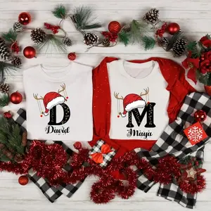 PrintaClaus Family Christmas Name Shirt - Personalized Monogrammed T-Shirt with Name - Man, Top