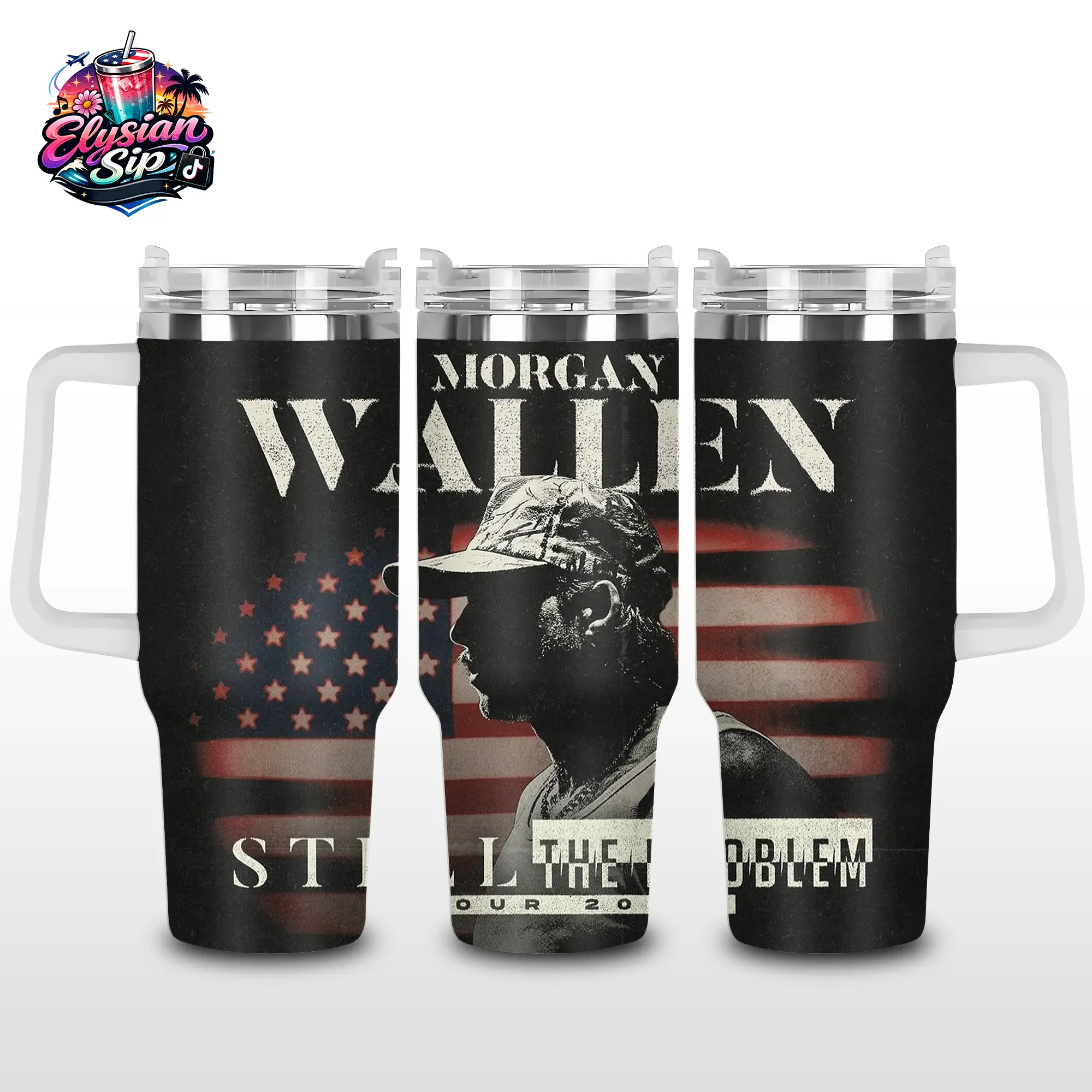 [Elysian Sip] MW - Still The Problem Tour 2026 Merch 40oz Stainless Steel Tumbler with Handle – Country Music Fan Insulated Mug, I'm The Problem Album Street Style Cup, Leakproof Travel Gift Reusable.