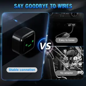 2-in-1 Wireless Adapter, Car Audio Gadget, Converts Wired Auto to Wireless for Devices, Car Interior Accessories