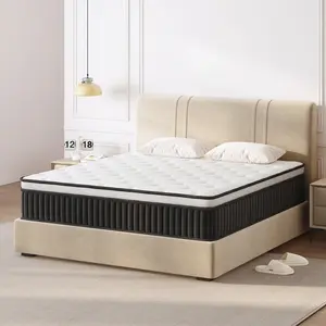 【10/12/14 Inch Twin Full Queen King , Hybrid Memory Foam mattresses in a Box | Pocket Spring +Zoned Support | Soft and Comfortable, Pressure Relief, Medium Firmness, CertiPUR-US Certified(colchones para cama | queen size mattress | full size mattress)