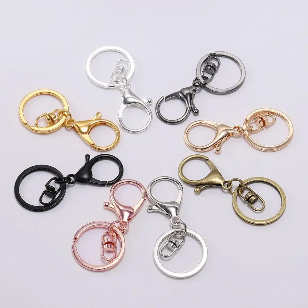 5pcs/lot Gold Color Key Chain 30mm Keychain Long 70mm Lobster Clasp Keychain For Keychains Jewelry Making Finding Supplies