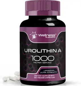 Wellness LabsRX Liposomal Urolithin A Supplement Capsules 1,000mg - Urolithin A+ Supplement for Cellular Renewal & Mitochondrial Support, Ultra-Strength Muscle Health - Third-Party Tested 120 Capsules - Made in USA