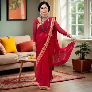Ready to wear Sada Saubhagyavati sari with blouse. Ready to wear Sada Saubhagyavati sari with blouse.