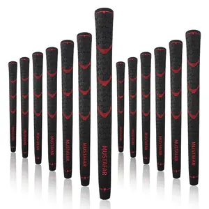 WUDAY Size/Medium Rubber Golf Club Grip Set (13-Pack) - Anti-slip and Shock-absorbing, with Thumb Texture Design, Red/green Soft Rubber Golf Grips. professional Non-Slip Jumbo golf accessories