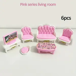 Mini Role-Playing Educational Toy, Simulation Kitchen Bathroom Living Room Bedroom, Miniature Furniture, Playset, Fun Learning Toy