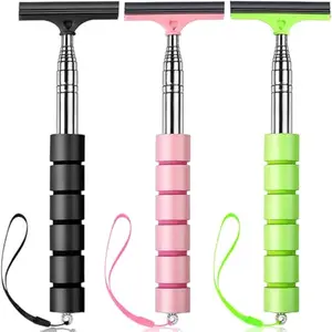 3PCS Car Side Mirror Squeegee Set, Retractable Rearview Mirror Wipers, Portable Cleaning Tool for Rain & Fog, Universal Car Accessory (Black/Pink/Green)