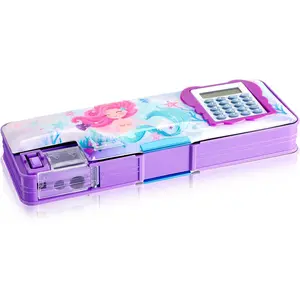 Multifunctional Pencil Box for Girls  Pencil Case with Calculator and Sharpener Cool Cute Pencilcase School Supplies Essentials  to School  Birthday Present for  Teens