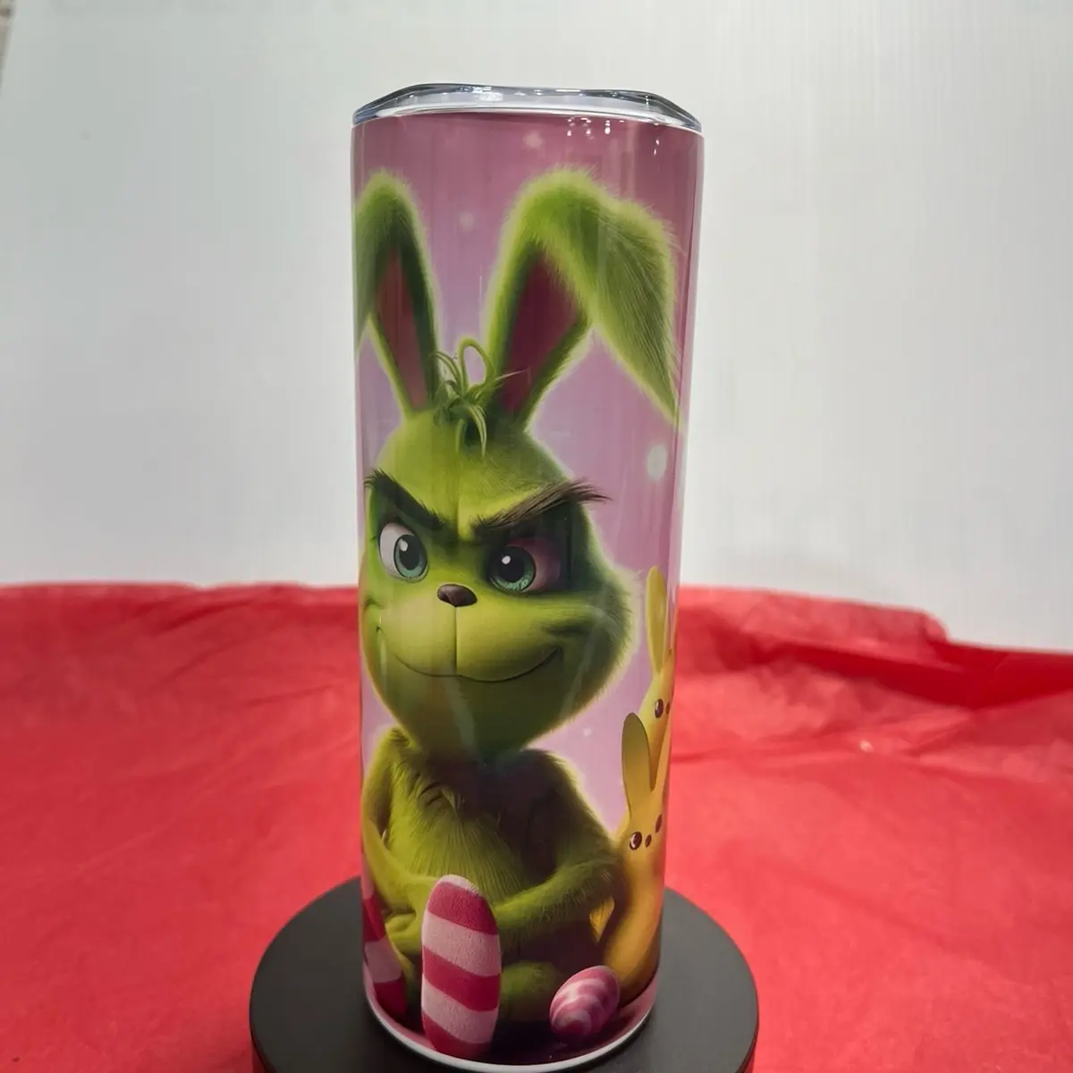 Grinch with peeps Easter Tumbler Bottle Coffee
