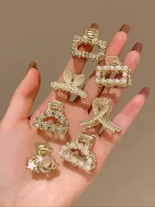 7-Piece Elegant Pearl Hair Clips Set, Cute Half-Updo Design, Small Size Suitable for All Seasons, Perfect Headwear Accessory