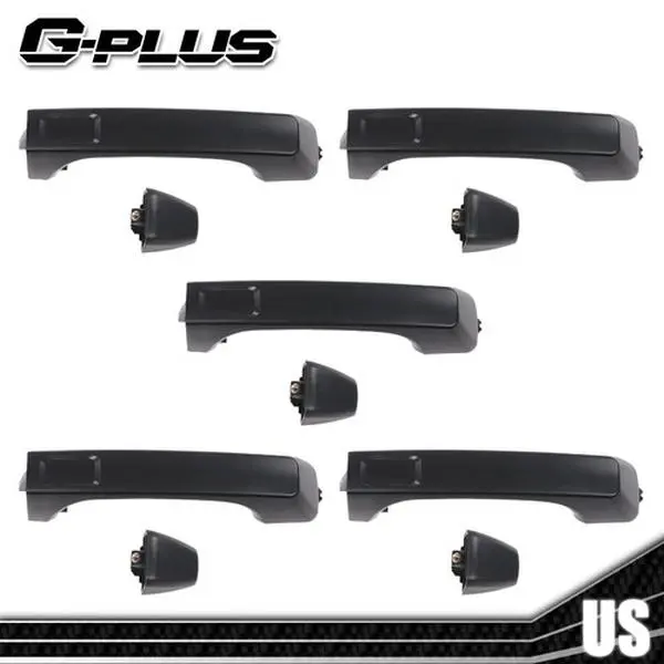 100% Brand New Durable & Practical Automotive Car Door Handle Replacement - Black Exterior Front & Rear 5-Piece Set, Aftermarket Car Accessories for 2006-2010 Hummer H3 H3T Vehicles