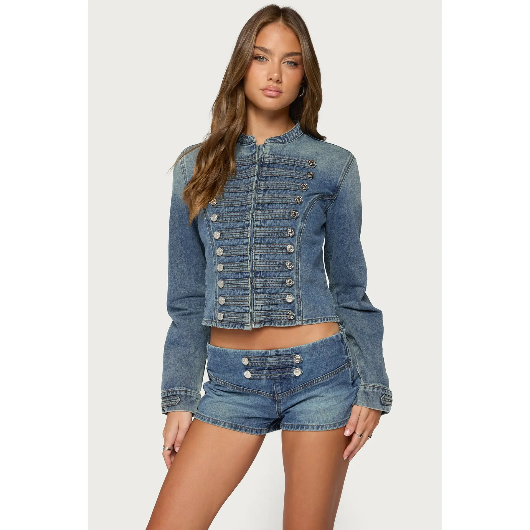 Jazzy Denim Napoleon Jacket