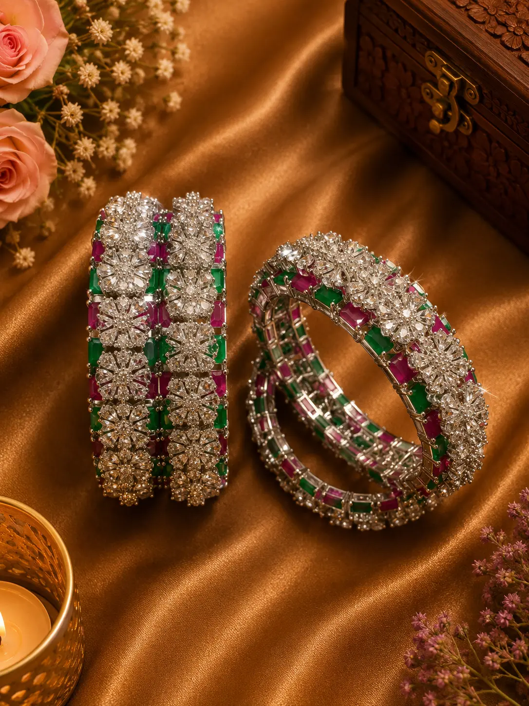 Luxury Indian Designer Bangles | Bridal Partywear CZ Bangles | Desi Jewelry