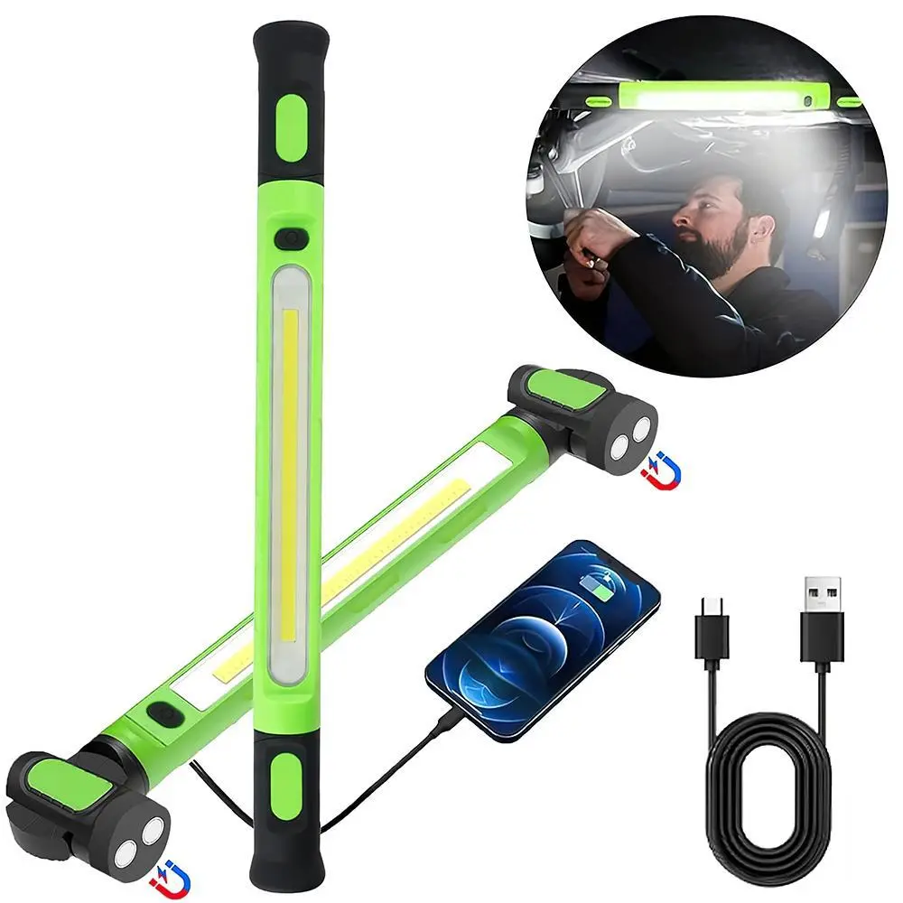 【Summerfinds】LED Under Hood Light 3000LM, Magnetic Work Light Bar with Hooks, 5200mAh Rechargeable Cordless Garage Light