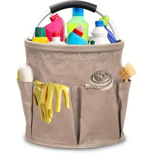 PrimPick 17L Cleaning Caddy with Handle, Cleaning Supply Caddy Foldable Cleaning Caddy Cleaning Products Organizers Portable Cleaning Bucket Organiser for Storing Towels Portable Storage Basket