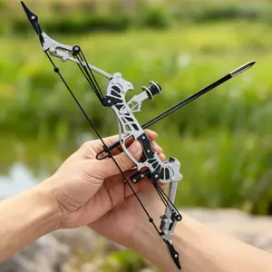 Sport-Partner 16.4-inch Stainless Steel Mini Composite Bow with 8 Arrows for Beginner Archery Practice Entertainment and Fun Gift Mini Compound Bow Archery Set,Gifts for Children