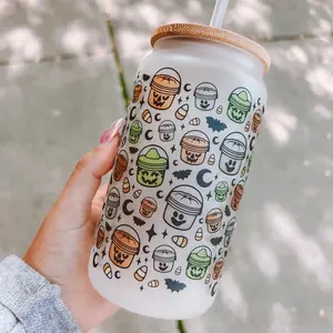 Boo Buckets glass 16oz frosted  Drinkware Bamboo