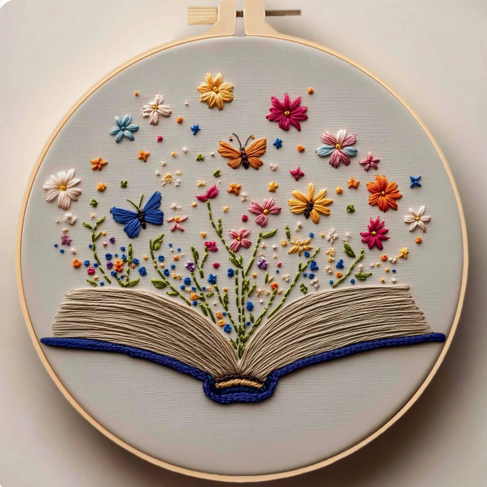 Beginner Flower Embroidery Kit - Embroidery Design Set for Adults, Complete Sewing Supplies, English Stitch Guide for Handmade Home Decor, Embroidery Flower, Diy Crafts