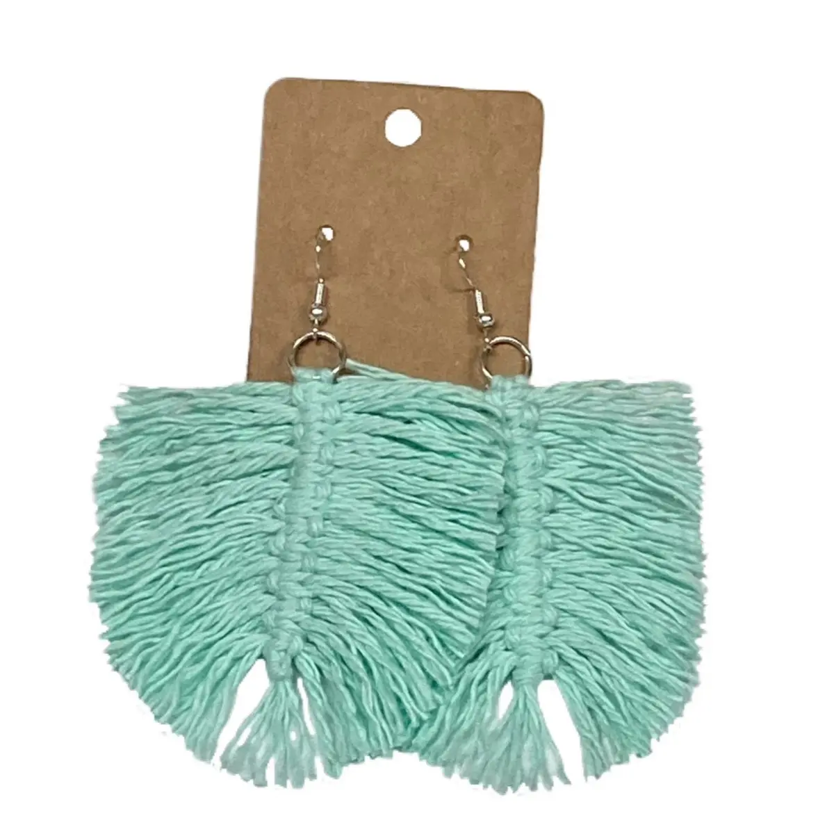 Handmade Boho Macrame Feather Earrings