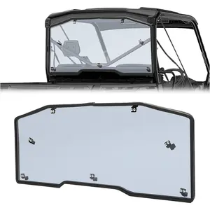 KQQIO Rear Windshield Compatible with 2016-2023 Can-Am Defender HD 5 HD 8 HD 10 MAX Smoke Back Wind Shelter Rear Panel Windscreen (See Detailed Adaptation List)
