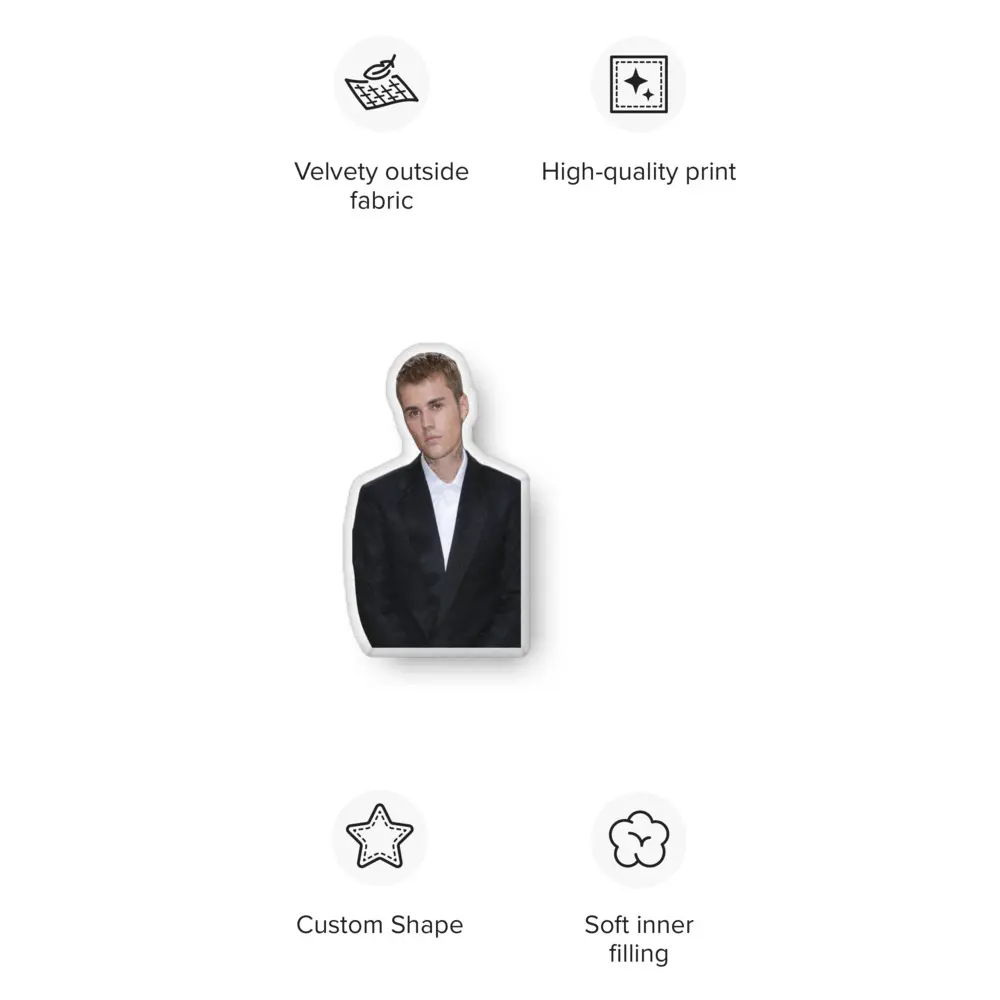Celebrity Plush “Bieber” Pillow