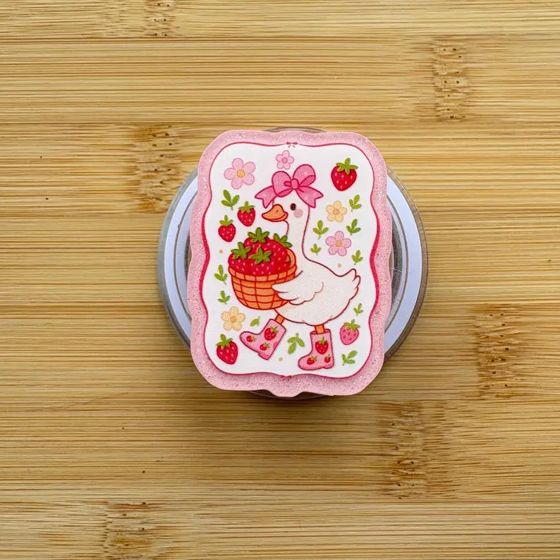 Strawberry Silly Goose Grip Magnetic Kindle Grip Book Lover Cute Kindle Accessories Phone Holder PopSocket Phone Grip Magnetic Pop Socket Phone Grip