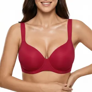 HSIA Joan Comfortzone Plus Size Soft Unlined T-Shirt Minimizer Bra Underwire Full Coverage 1/4 Inch Reducing Effect Seamless Support HSIA Joan Comfortzone Plus Size Soft Unlined T-Shirt Minimizer Bra Underwire Full Coverage 1/4 Inch Reducing Effect Seamless Support