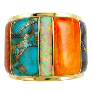 Multi Gemstone Ring GoldCopper™ R2432-GB-C00