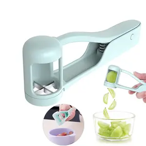 1 PC grape knife, grape slicer, grape, tomato, cherry cutting tool, Vegetable fruit cutter, can be cut into 4 pieces, suitable for vegetable and fruit salads, stainless steel quarter grape slicer, a practical kitchen item