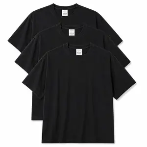 Unisex Classic Aesthetic Short White and Black Crewneck Tees (3-Pack), Relaxed Fit Option for Men's Tops,summervibes（For a slim-fit look, order one size down）