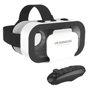 Shinecon 3D Headset Virtual Reality VR Glasses Device Wearable Devices Goggles Helmet Lenses For Mobile Smartphone Smart Phone Cell Realidade Viar Game Controller movie film video show Viewer Eyewear Head-Mounted Compatible with 4.7-6.0 inch Phones