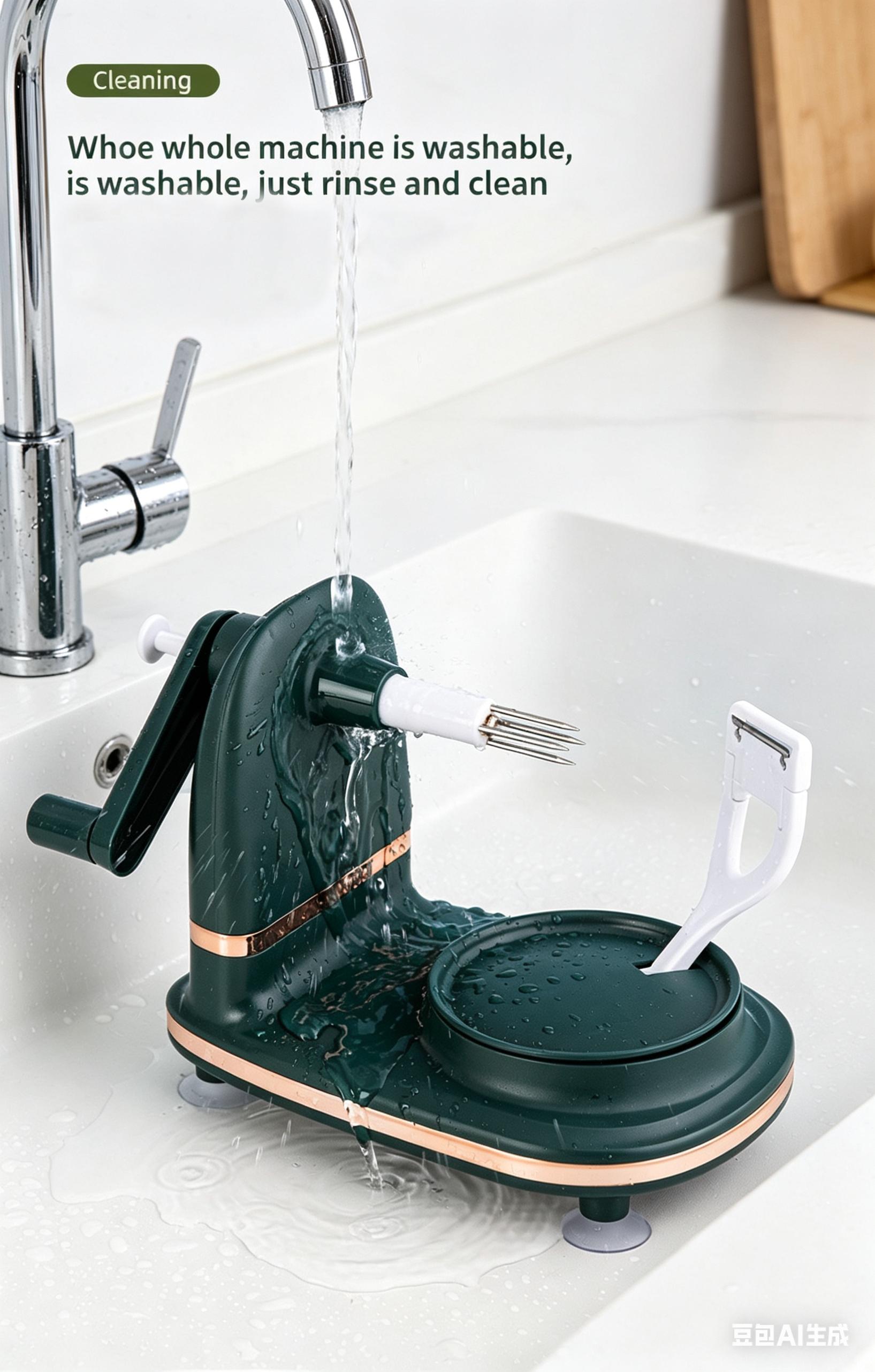 Manual Fruit Peeler, Handheld Rotary Apple & Pear Peeler Machine, 5-Second Quick Peeling Tool, Multifunctional Fruit Corer and Slicer, Labor-Saving Kitchen Gadget for Apples, Pears and Most Fruits, Easy Operate Household Fruit Skin Remover